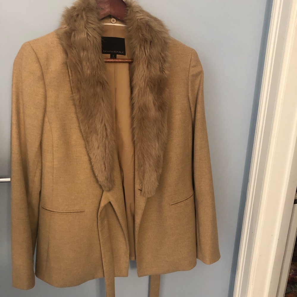 Tan fur dress coat